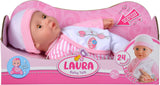 Simba 105140020 - My Love Baby Talk, muñeco de cuerpo blandito con ojos soñolientos y un bonito mono, hace 24 sonidos de bebé, 30 cm, muñeco para niños a partir de 2 años