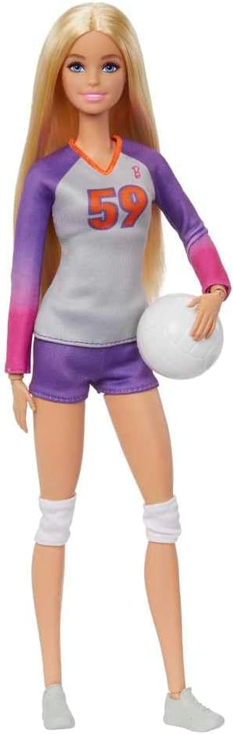 Barbie Made to Move - Muñeca Jugadora de Voleibol con Camiseta y Pelota - 22 Articulaciones para Juego Realista, Incluye Voleibol y Equipo Deportivo, HKT72