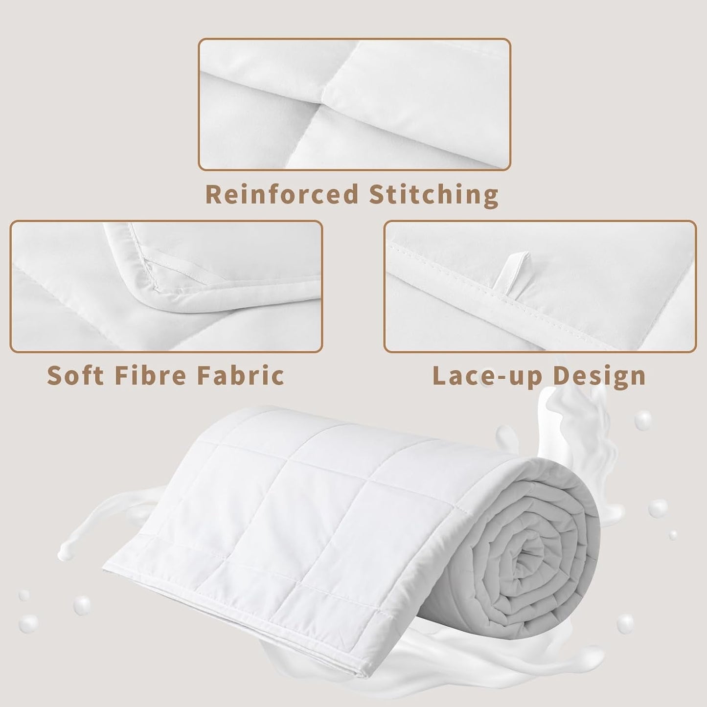 Edredón de verano 155X220 Edredón de verano ligero Edredones de 90 GSM Edredón de 155X220Cm Edredón fino Utilizable sin funda Edredón refrescante Suave Acogedor Blanco Edredones y edredones Naty Shop
