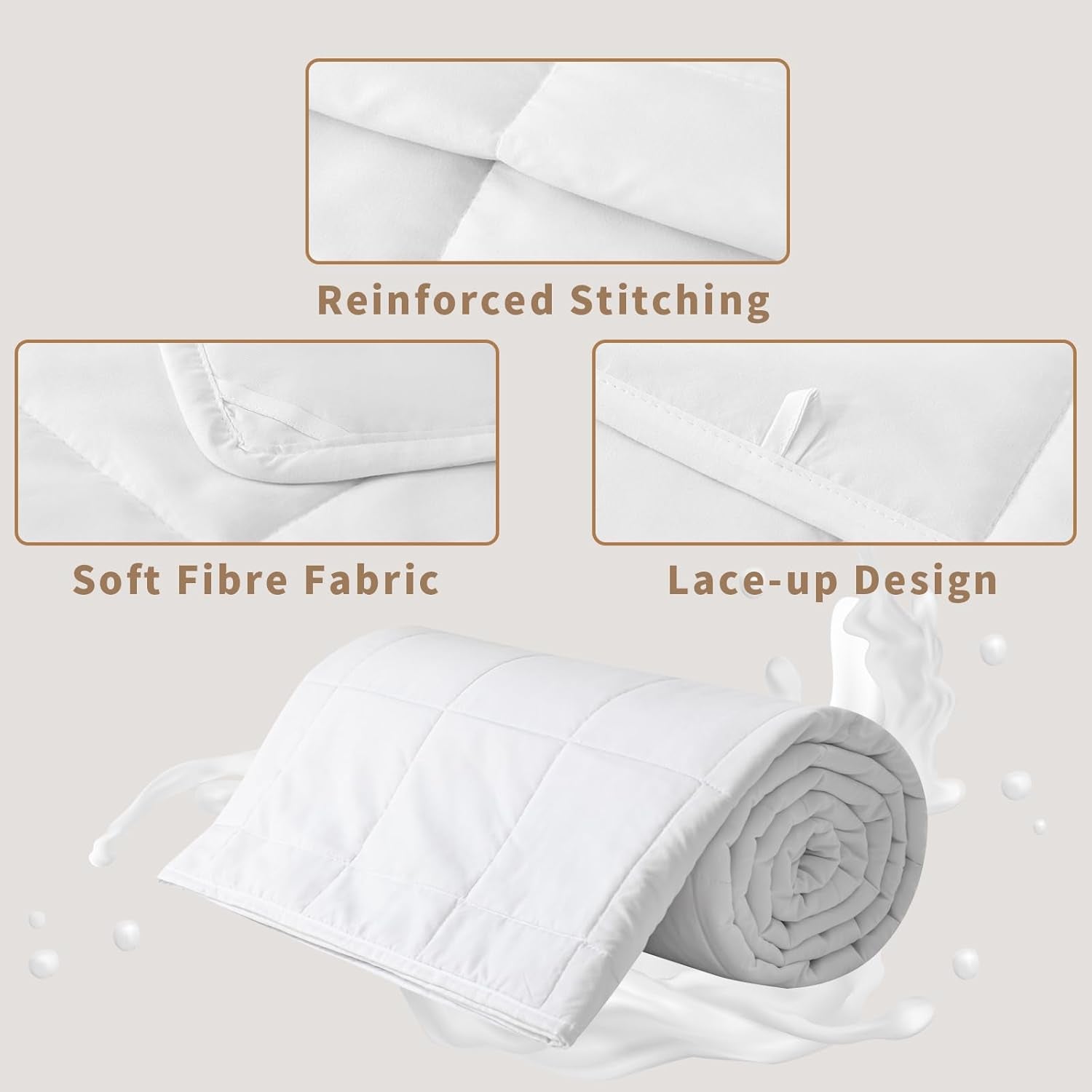 Edredón de verano 155X220 Edredón de verano ligero Edredones de 90 GSM Edredón de 155X220Cm Edredón fino Utilizable sin funda Edredón refrescante Suave Acogedor Blanco Edredones y edredones Naty Shop