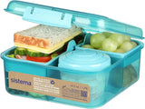 Sistema de fiambrera Bento Box TO GO con compartimentos | Fiambrera de 1,25 L con recipiente para yogur/fruta | para niños y adultos l | Minty Teal sin BPA [21685-8T], verde menta Cajas para almacenar alimentos Naty Shop Verde menta (plástico reciclado) 1,25 L