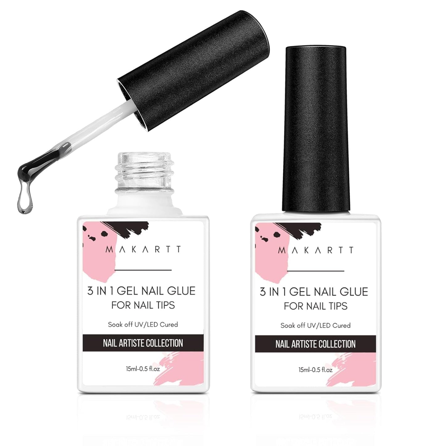 Makartt 3D Nail Art Gel - Gel de pegamento de diamantes de imitación 15G para llaveros de uñas, gel multifuncional para escultura de uñas para diseño de uñas DIY, escultura de uñas modelado de uñas en casa (transparente)