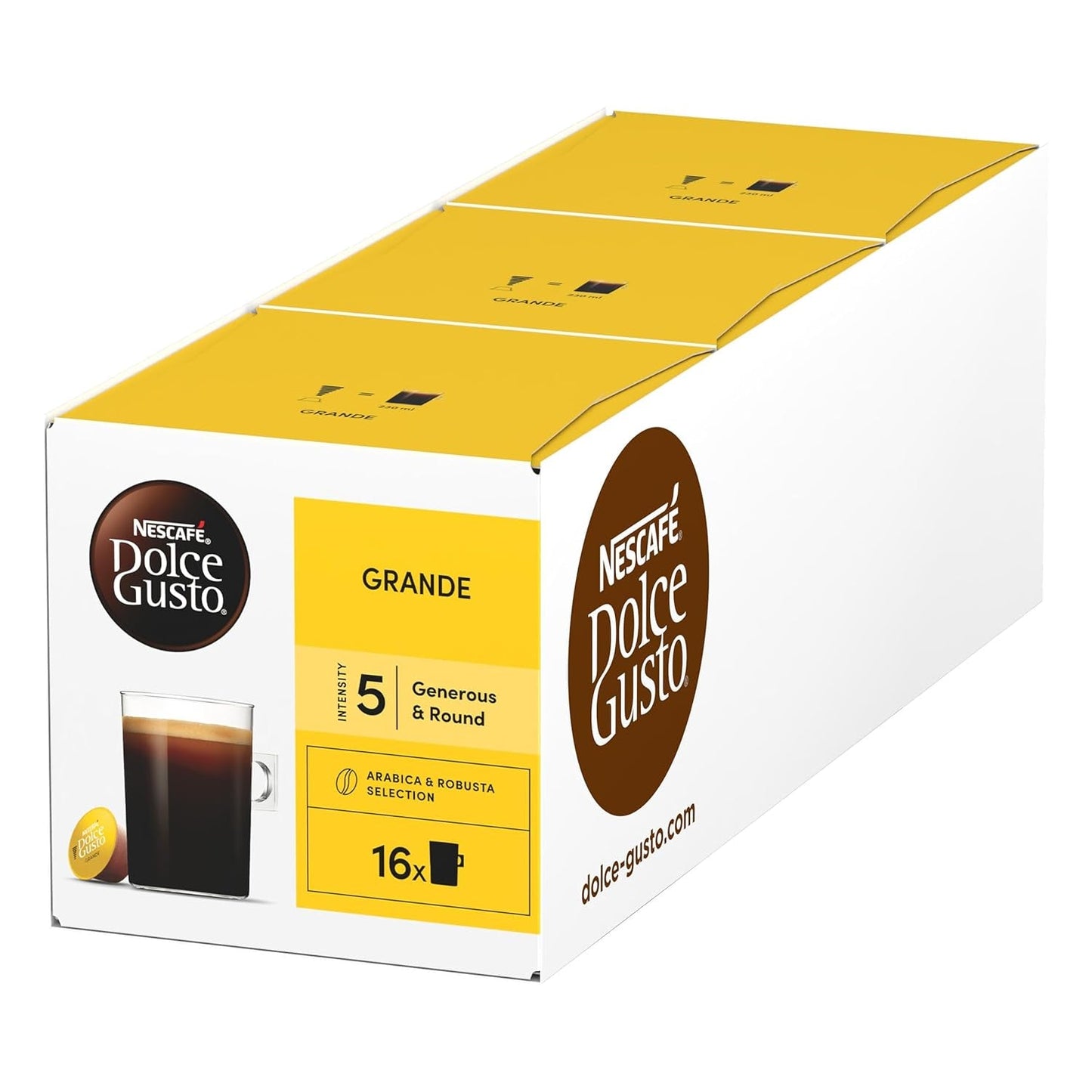 NESCAFÉ DOLCE GUSTO Grande Kaffeekapseln Paquete de 3 (3 x 16 cápsulas)