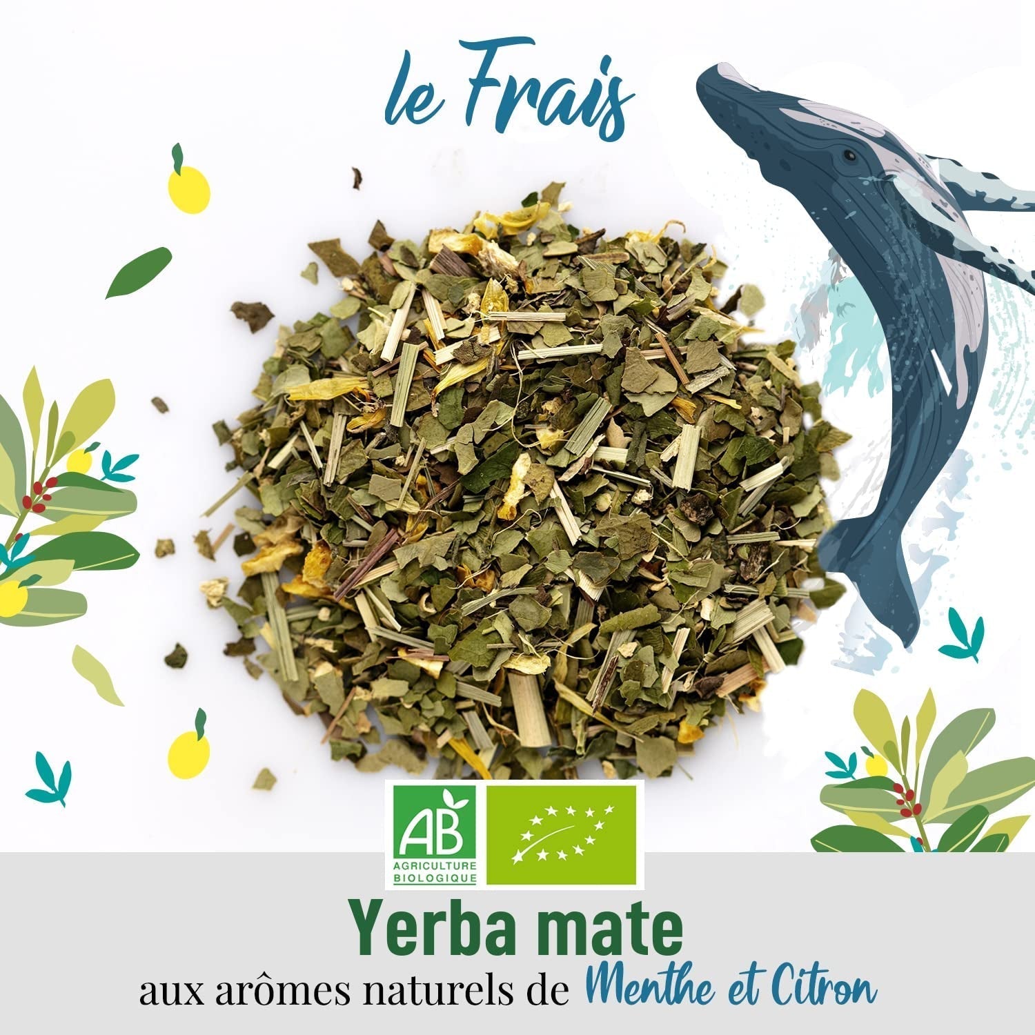 ORIGEENS YERBA MATE BIO CON MENTA Y LIMÓN 200 G - Frescura I Yerba Mate Bio Sin Tostar, hojas, sin tallos y sin polvo