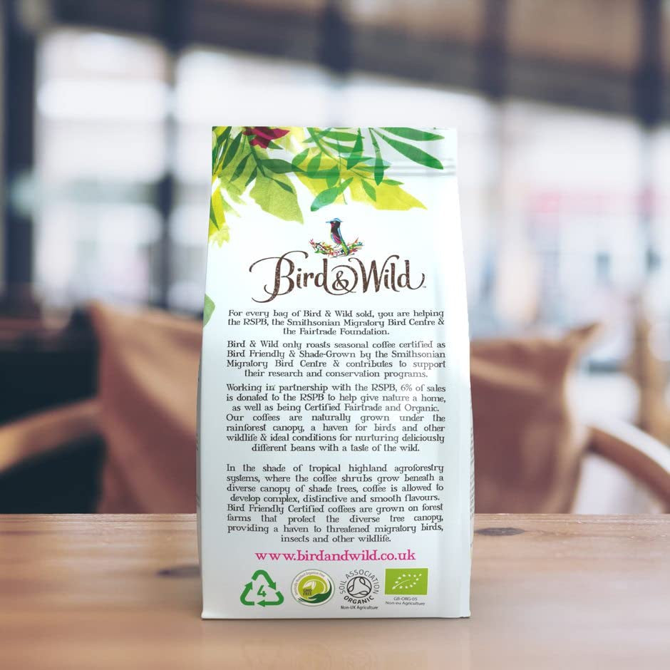 Mezcla exclusiva de espresso, comercio justo, café en grano entero, orgánico, cultivado a la sombra, protegido contra aves, peso neto 200 g
