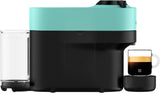 Cafetera espresso con cápsulas Nespresso Krups Vertuo Pop, capacidad: 560 ml, reconocimiento automático de cápsulas, sistema one-touch, 4 tamaños de taza, tiempo de calentamiento reducido, sostenible, Aqua Mint, XN9204