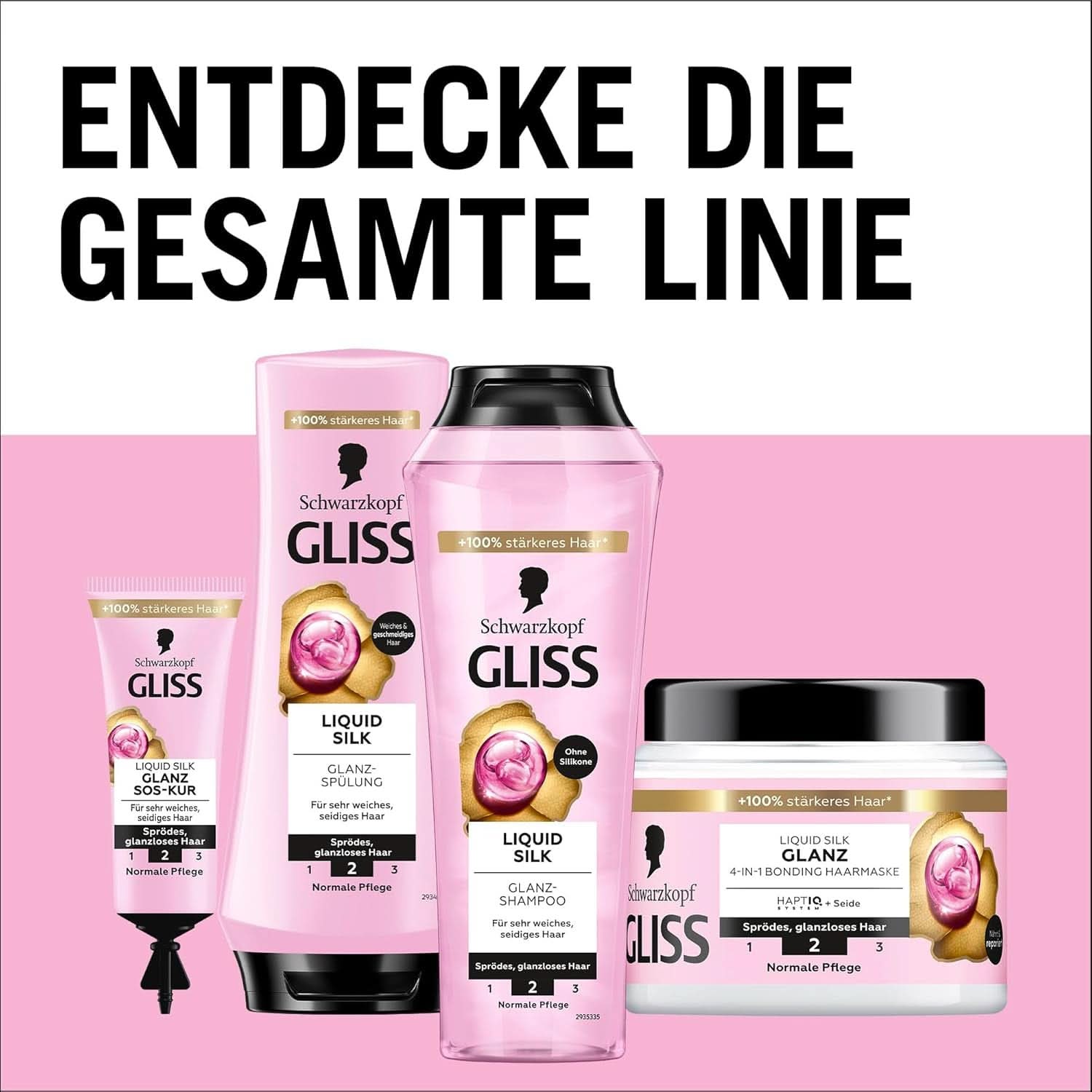 Gliss Champú Líquido Seda (250 ml), para cabello frágil y sin brillo Ducha y baño Naty Shop