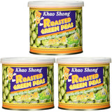 Khao Shong Guisantes verdes fritos con wasabi, guisantes crujientes rebozados picantes, una alternativa baja en grasa a las nueces, picante medio, 1 lata de 140 g | 140 gramos (1 paquete)