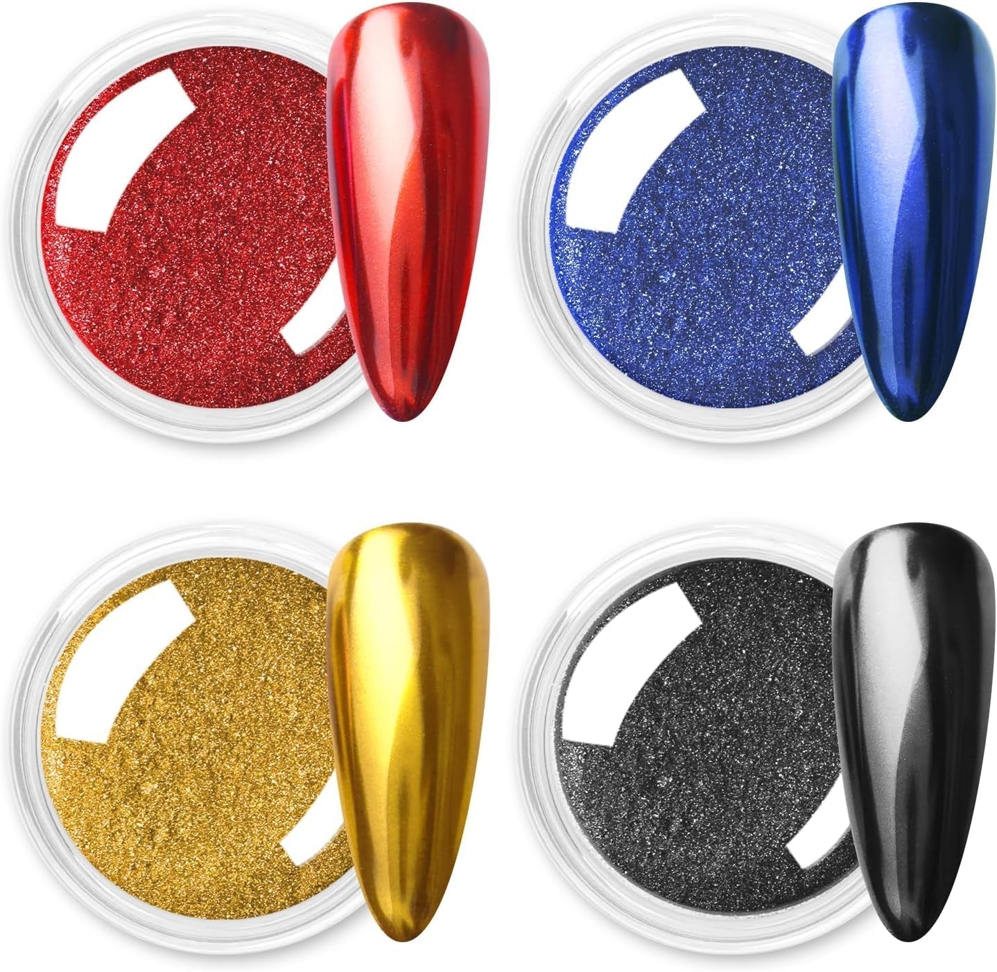 Chrom Nagel Pulver 4 Farben Irisierendes Aurora Pulver Metallic Spiegel Effekt Pigment Pearlescent Meerjungfrau Glitter Einhorn Glitter para esmalte de uñas en gel Decoración-Purpurgrüner Jadeit