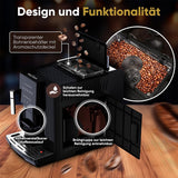Cafetera espresso ProfiCook® totalmente automática con espumador de leche para capuchino | Molinillo cónico | con función de calentamiento de tazas | Bomba profesional italiana | Pantalla táctil | Café expreso | PC KAV 1281