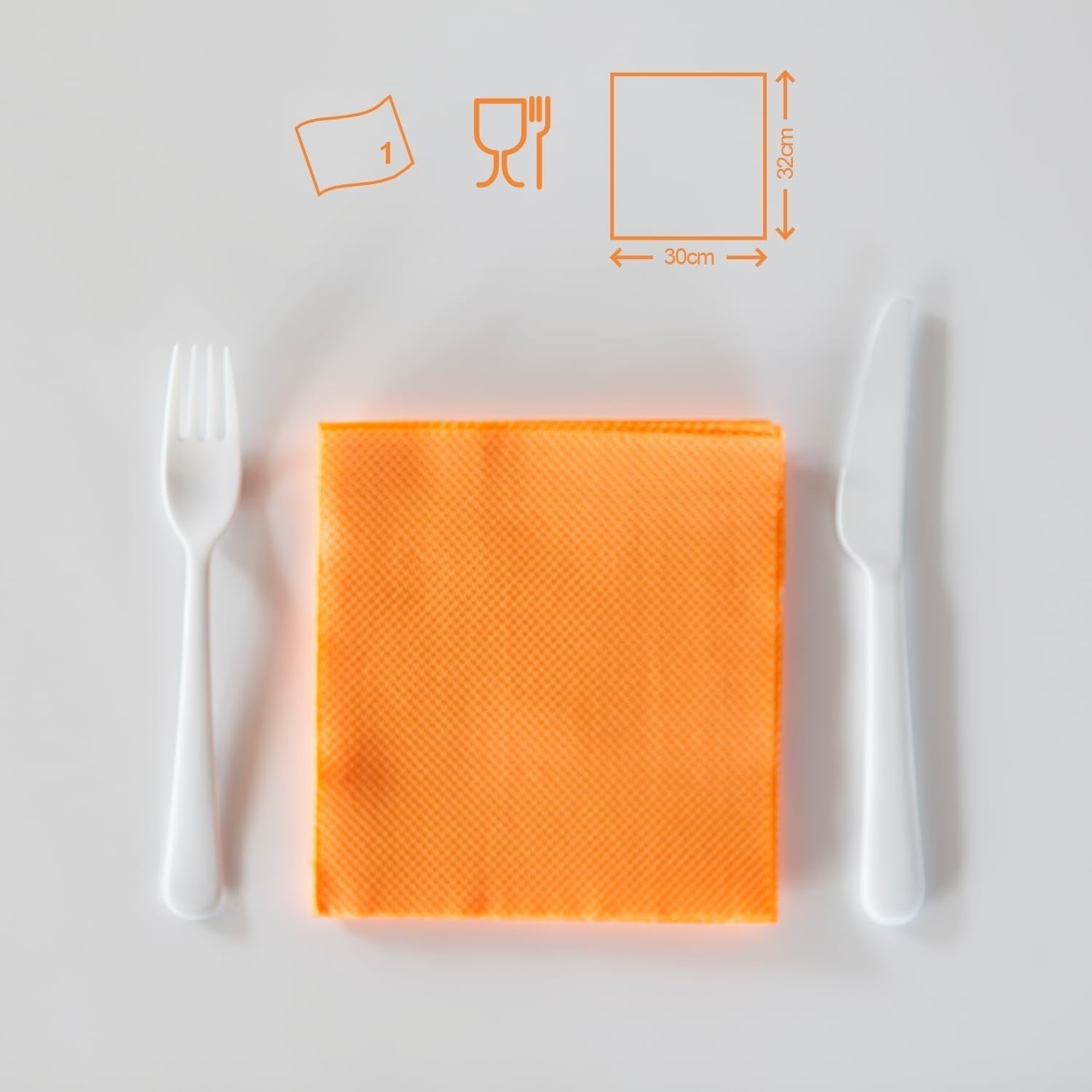 Servilletas de papel Renova, etiqueta roja naranja - 70 servilletas