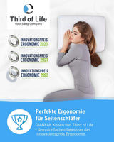 Almohada para dormir de lado GIANFAR | Almohada ortopédica para soporte del cuello | Espuma viscoelástica ultra fresca contra dolores de garganta y migrañas | Funda termorreguladora | Almohada para dormir de lado con columna cervical 55X40X12/10 cm Almohadas ortopédicas cervicales Naty Shop