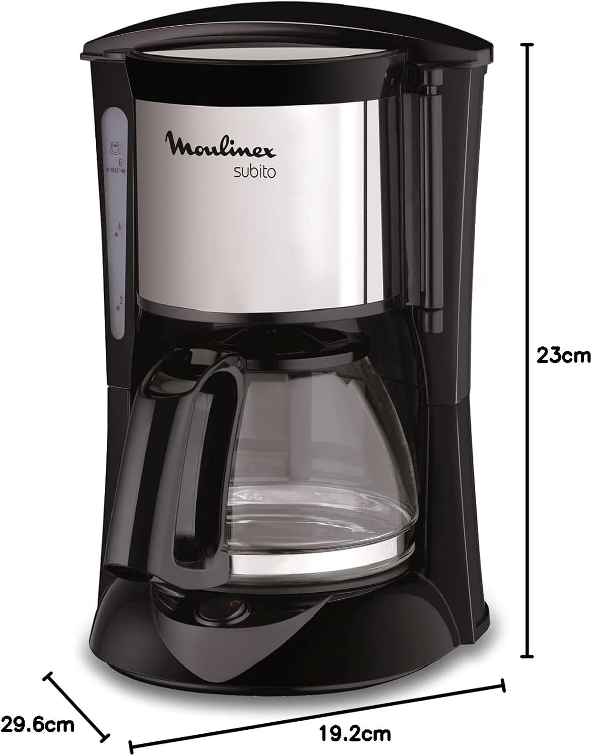 FG150813 Cafetera Subito, 6 tazas, Negro/Acero inoxidable