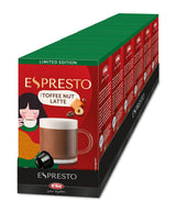 ESPRESTO Toffee Nut Latte, compatible con K-fee y ALDI EXPRESSI*, café con leche aromatizado, certificado RFA, 96 cápsulas