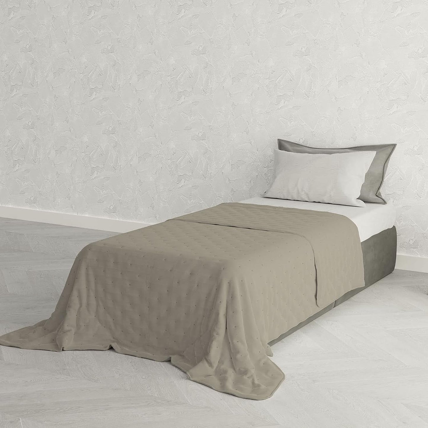 Ropa de cama italiana colcha de verano CHIC, microfibra, INDIVIDUAL 170X250Cm, marrón Colchas y edredones Naty Shop