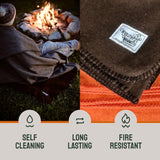 Manta de camping Woolly Mammoth Woolen Co., extra grande, lana merino. El equipo perfecto para exteriores para bushcraft, camping, trekking, senderismo, supervivencia o manta de cabina. Marrón, 168 X 228 Camas y mantas Woolly Mammoth Woolen Company