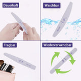 Juego de limas de uñas de 3 piezas, limas de uñas para uñas de gel, accesorios de uñas de gel resistentes al desgaste y lavables, lima de uñas profesional 100/180 con 3 formas, color blanco