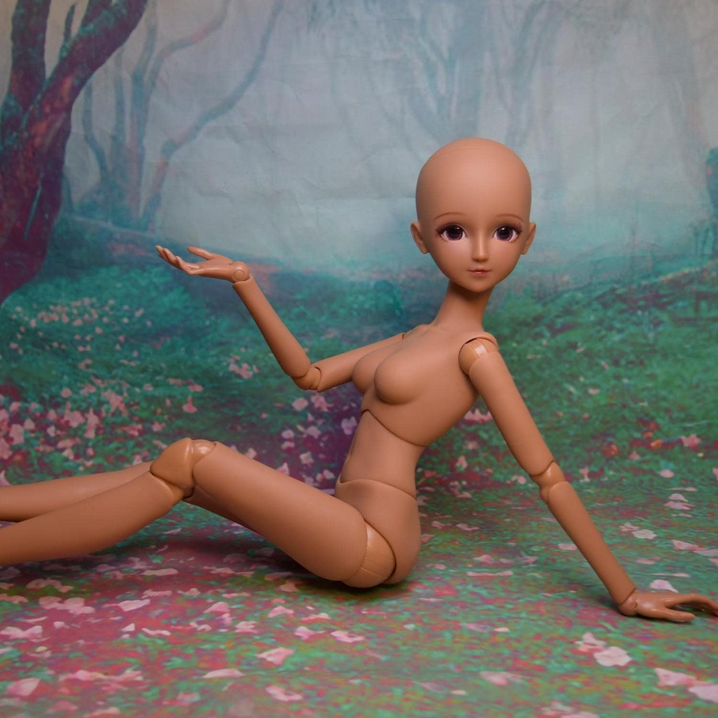 Muñeca BJD 1/3, cuerpo de muñeca de piel negra y marrón, 60cm, 24 pulgadas, articulación esférica, muñecas SD, articulaciones móviles, PVC, DIY (Alexia)