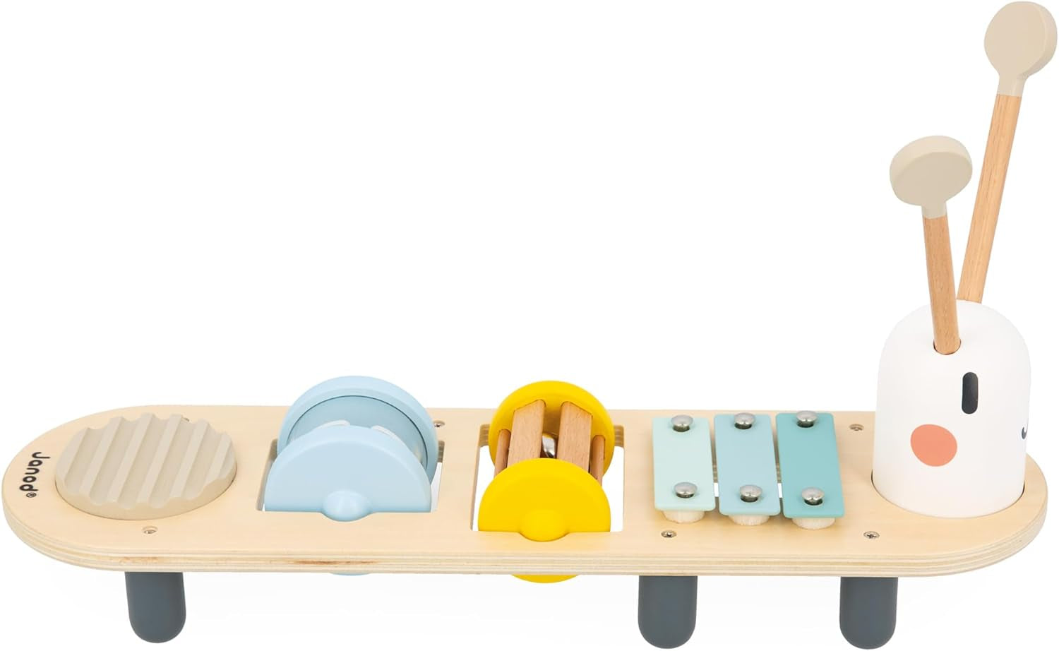 Janod - Pistas musicales Sweet Cocoon - 5 actividades musicales para niños - Educación musical temprana - Juguete de madera FSC - A partir de 12 meses, J04058 Baby Toys Naty Shop