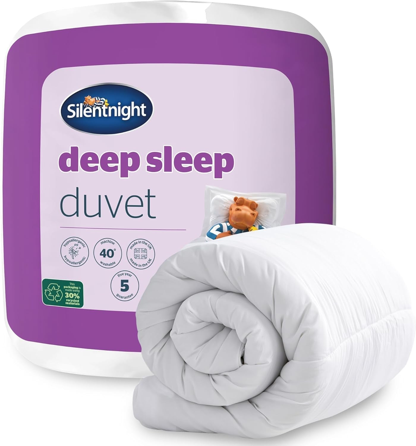 Silentnight Colcha Deep Sleep, blanco, microfibra, blanco, cama individual Edredones y edredones Naty Shop Cama individual 10,5 Tog