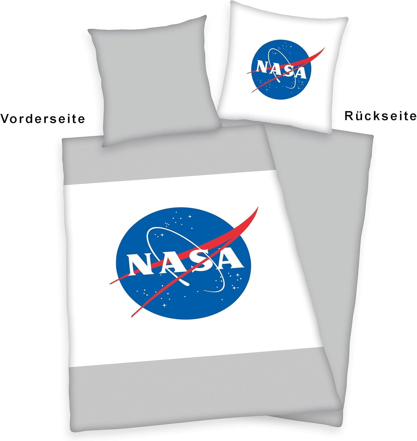 Juego de cama NASA, algodón/reforzado, gris/blanco Ropa de cama - infantil Naty Shop