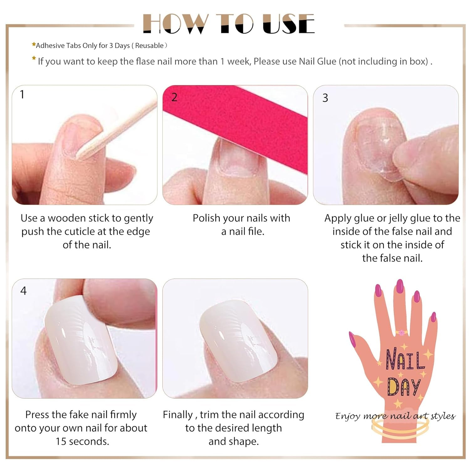 Juego de Uñas Postizas Adhesivas - Uñas Postizas Francesas - 24 Piezas Diseño Cuadrado Corto Blanco Rosa Degradado Uñas Artificiales Manicura Bailarina (Degradado Rosa Corto)