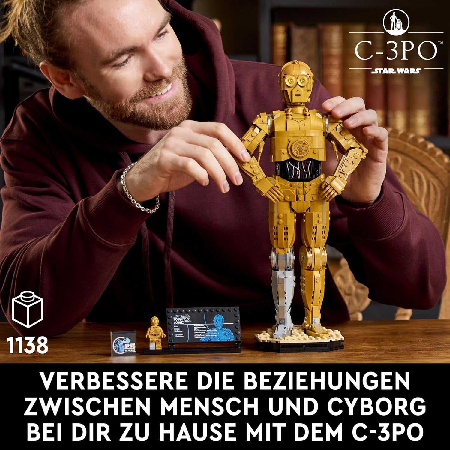 LEGO Star Wars C-3PO B, Droide para construir, Modelo para coleccionar, construir y exhibir, Idea de regalo nostálgica para adultos y fanáticos, Pieza de coleccionista, Juego de fantasía 75398 Juegos de construcción Besuche den LEGO-Store