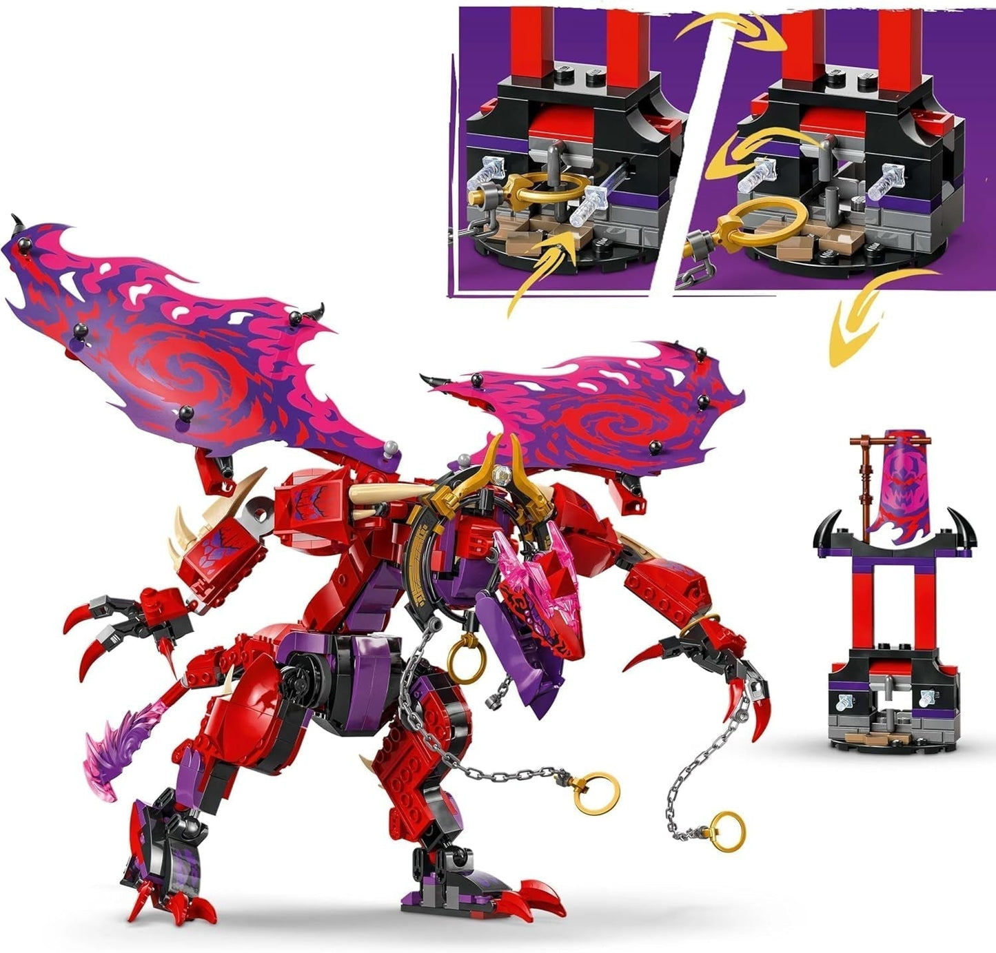 LEGO NINJAGO Dragón del Caos Diente de Trueno - Juguete con 6 minifiguras ninja - Juego de construcción de rol para niños y niñas a partir de 8 años - Regalos para fans de la serie de televisión Rise of the Dragons 71832 Juegos de construcción Beuche den LEGO-Store