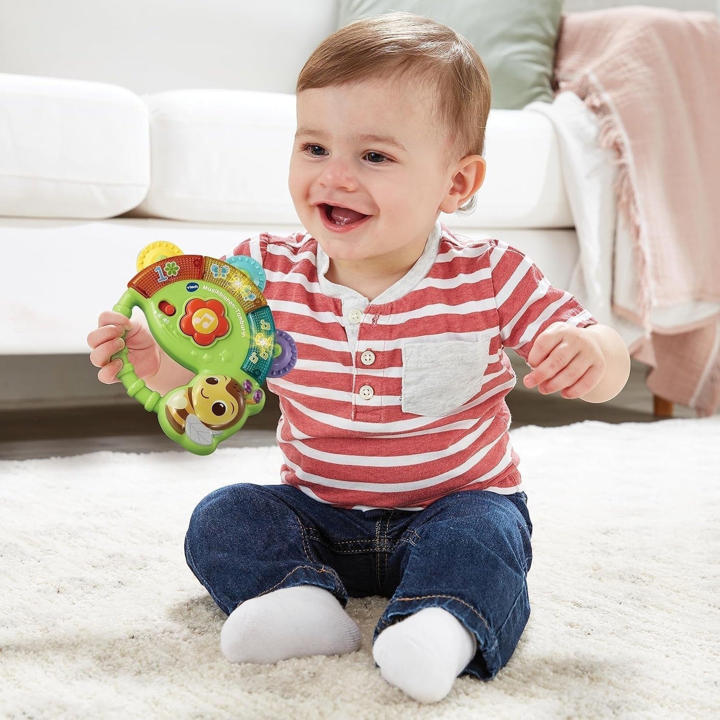 Vtech Pandereta Musical Abeja Bebé - Juguete musical con números, sonidos divertidos, frases y canciones - Para niños de 3 a 36 meses Juguetes para bebés Naty Shop