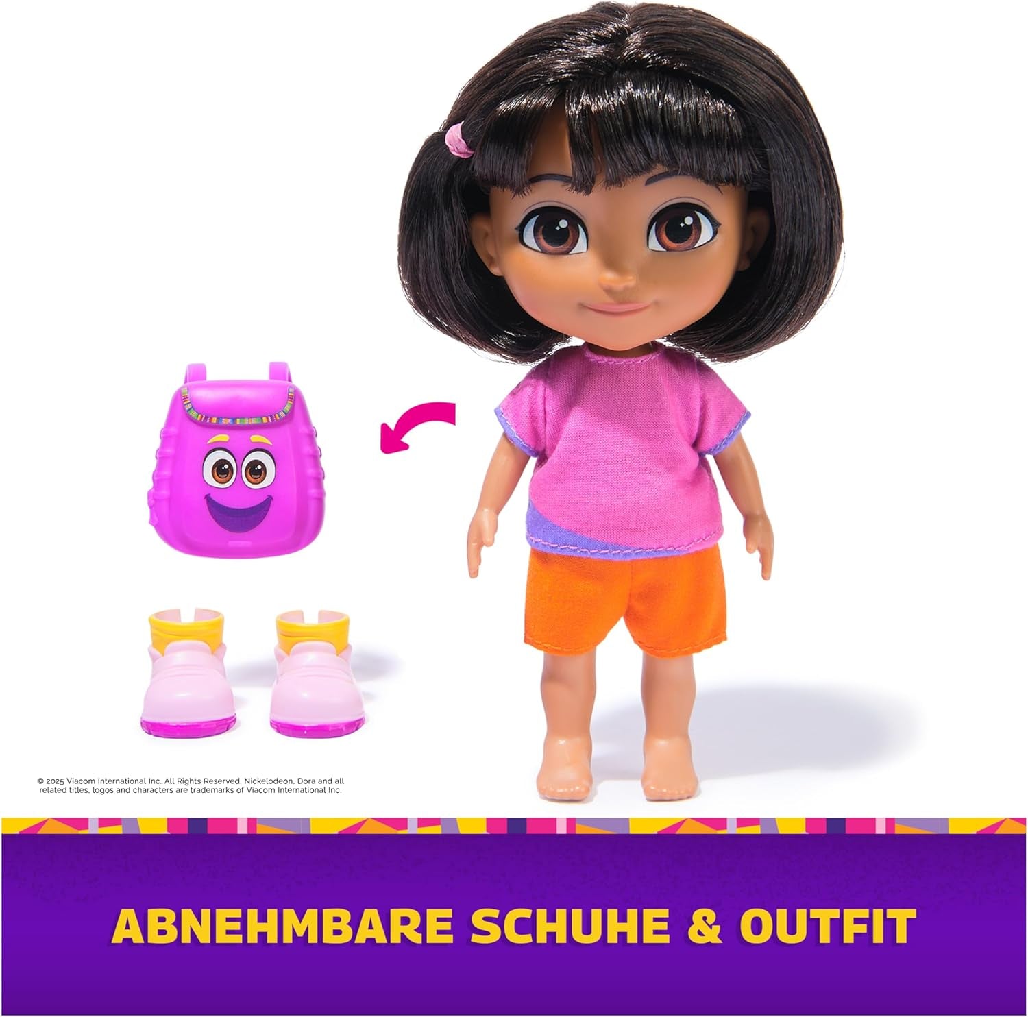 DORA - Muñeca Best Friend - Tamaño 22 cm, con pelo peinable, cartera y botas de mono, conocida por la popular serie de televisión, para niños a partir de 3 años