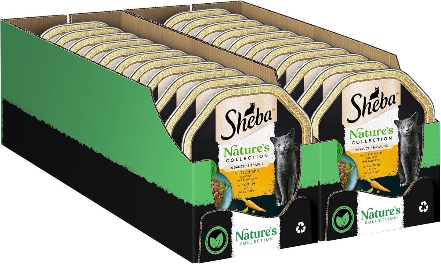 SHEBA Comida húmeda para gatos, Nature's Collection en salsa de pavo, 2 x 11 x 85 g