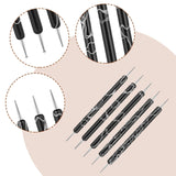 5 piezas Nail Design Dotting Tools Nagelkunst Werkzeug Nagelpunkt Pinsel Punktierung Stift Marbleizing Werkzeug Für Nagelack Maniküre, Schwarz