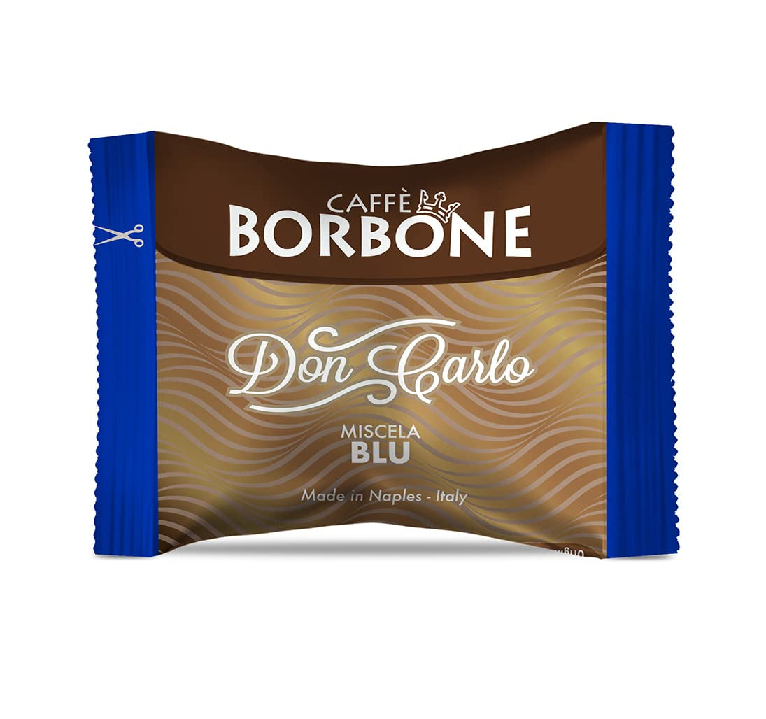 Caffè Borbone Don Carlo Blaue Blend - 50 cápsulas - Compatible con Lavazza®* A Modo Mio®* Haushalts-Espressomaschinen