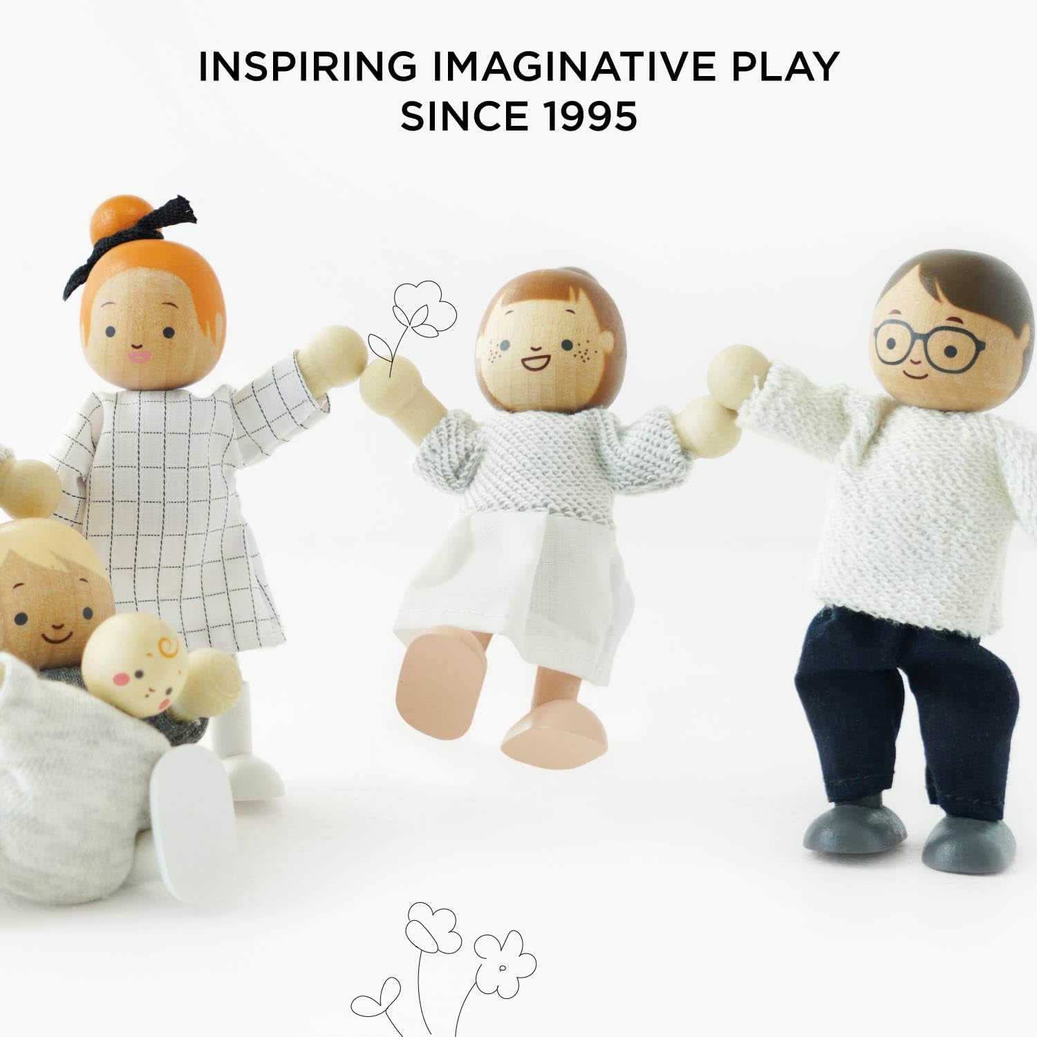 – Juego de casa de muñecas de madera My Doll Family | Daisylane Juegos de accesorios para casa de muñecas para niñas - Adecuado para mayores de 3 años P053