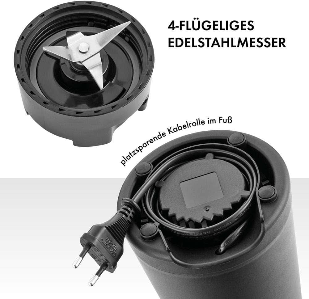 ZWILLING Batidora de pie, batidora, Inkl. Trinkflasche Mit Verschluss, 600 Ml, 300 Watt, Edelstahl/Kunststoff, Schwarz Kitchen Naty Shop