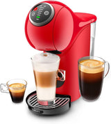 Máquina de cápsulas NESCAFÉ DOLCE GUSTO Krups KP3405 Genio S Plus | Espresso Boost, presión de bomba de 15 bares | Tanque de agua de 0,8 litros | 1500 vatios | Color Rojo con Latte Macchiato