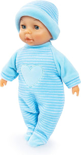 Bayer Design 92802AU My First Baby 28cm, Muñeco Bebé, Muñeco de Cuerpo Blando con Ojos Durmientes, Muy Manejable, Lindo Conjunto, Azul con Corazón