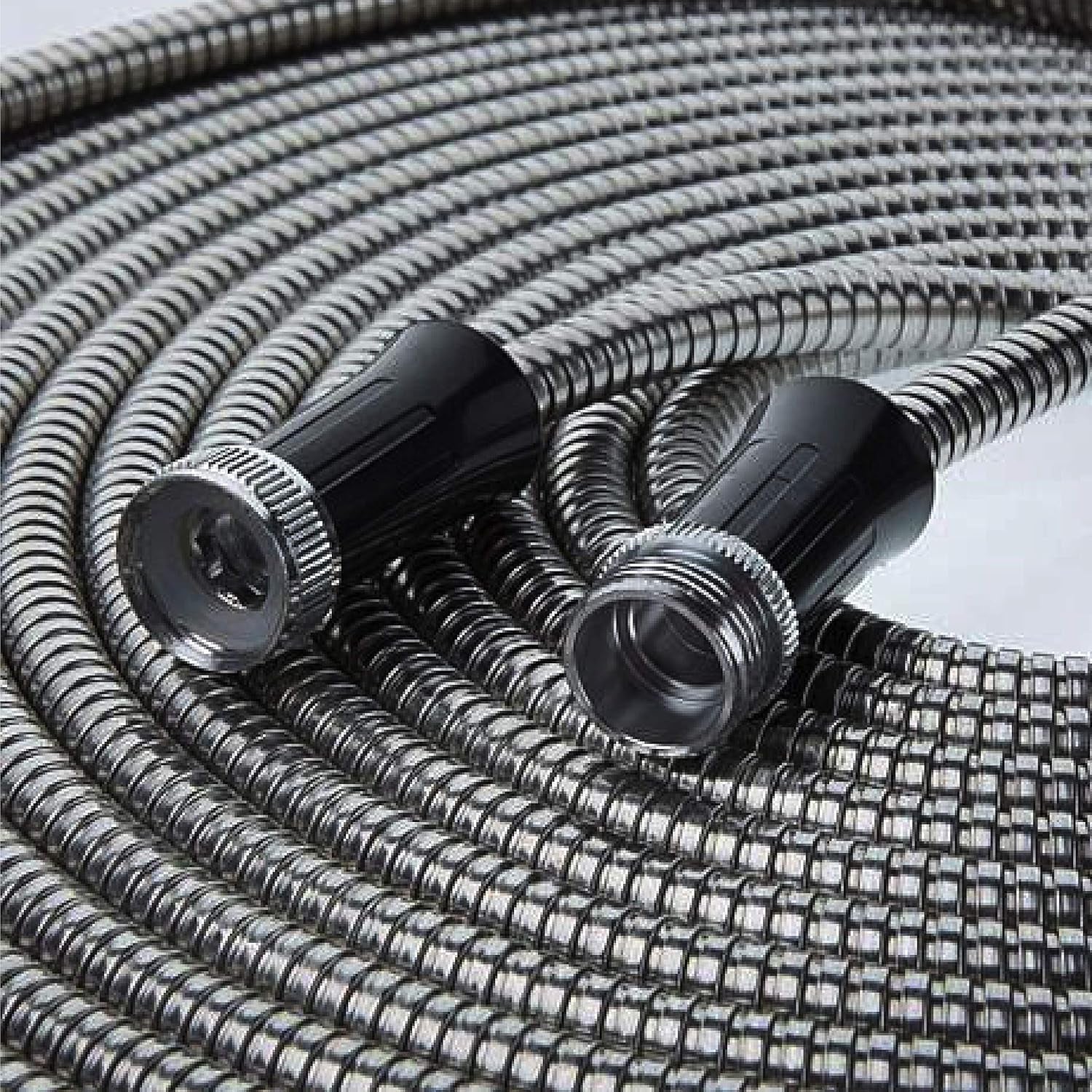 Manguera de jardín de 30 m, manguera de agua de metal de acero inoxidable 304, manguera flexible de 30 m, antitipo, ultraligera y duradera, resistente al desgarro, fácil de enrollar, 500 PSI