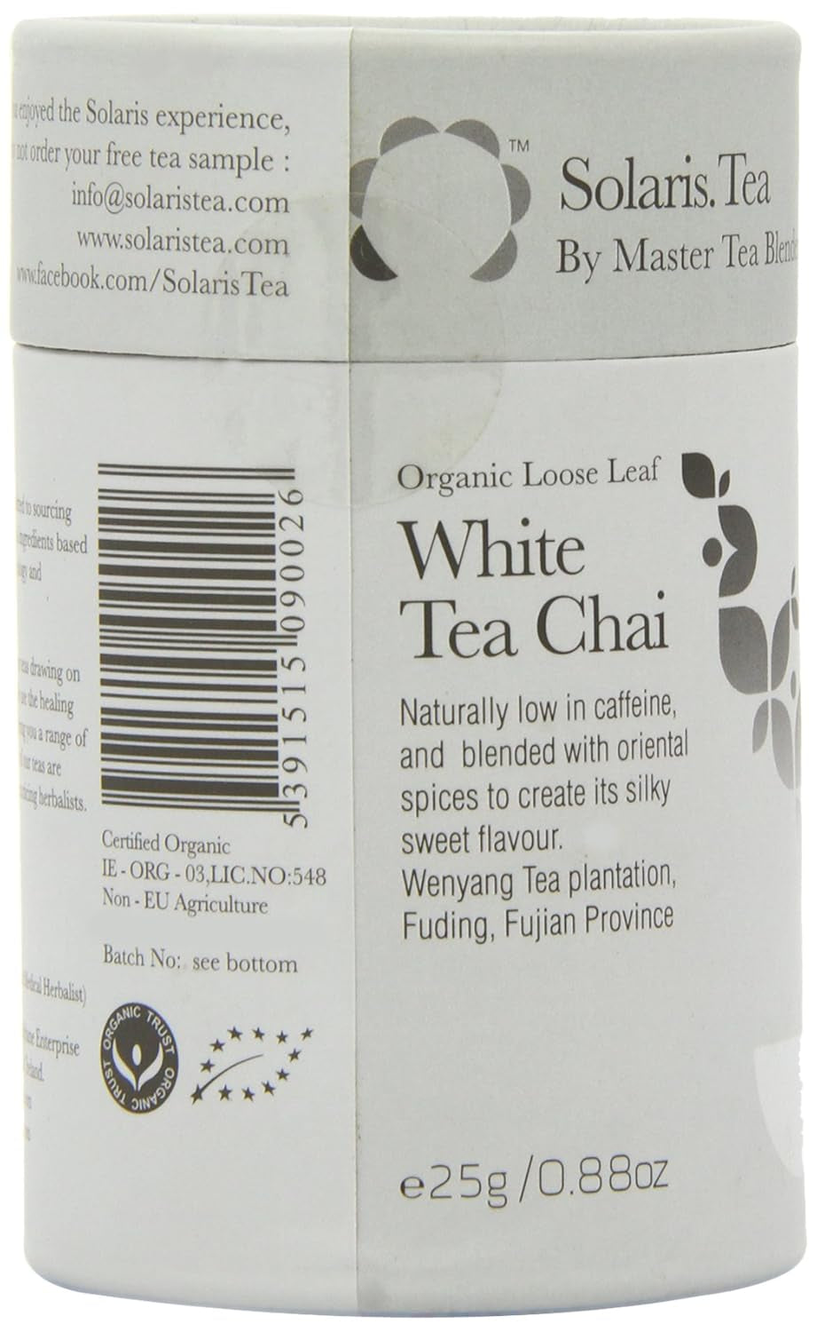 Solaris Té orgánico Chai té blanco 25 g