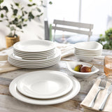 vivo - Grupo Villeroy & Boch – Vajilla Essential Blanco 18 tlg. Weiß, Spülmaschinenfest, Mikrowellensicher, Geschirr Set für 6 Personen, Müslischalen, Speiseteller, Dessertteller, Premium Porzellan