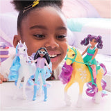 Unicorn Academy AVA y Unicorn Leaf Set - Figuras originales de aproximadamente 12 cm de alto de la popular serie de Netflix Con dos accesorios y cepillos para el cabello Para juegos de rol imaginativos, para niños a partir de 4 años Figuras de acción Naty Shop