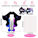 ® 100 Plantillas de Uñas y 1 Hoja de 24 Discos Adhesivos Transparentes para Uñas, Plantillas de Extensión de Uñas, Plantillas de Extensión de Uñas de Gel Autoadhesivas, Accesorios para Uñas Artificiales