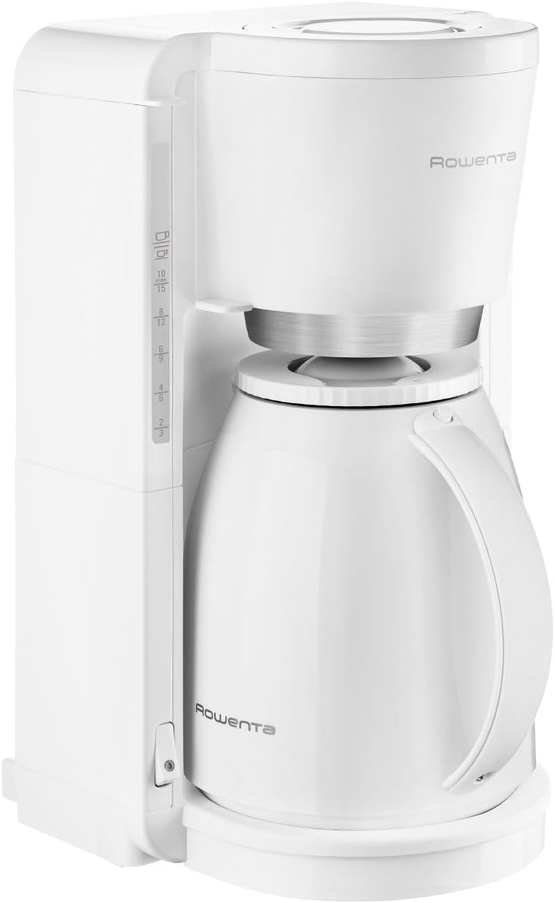 Rowenta Adagio Cafetera Espresso con Filtro, Jarra Térmica de Acero Inoxidable, Mantiene el Café Caliente hasta 4 Horas, Capacidad para 10-15 Tazas, Capacidad de 1,25 L, Cesta de Filtro Extraíble, Apagado Automático, Negra, CT3818