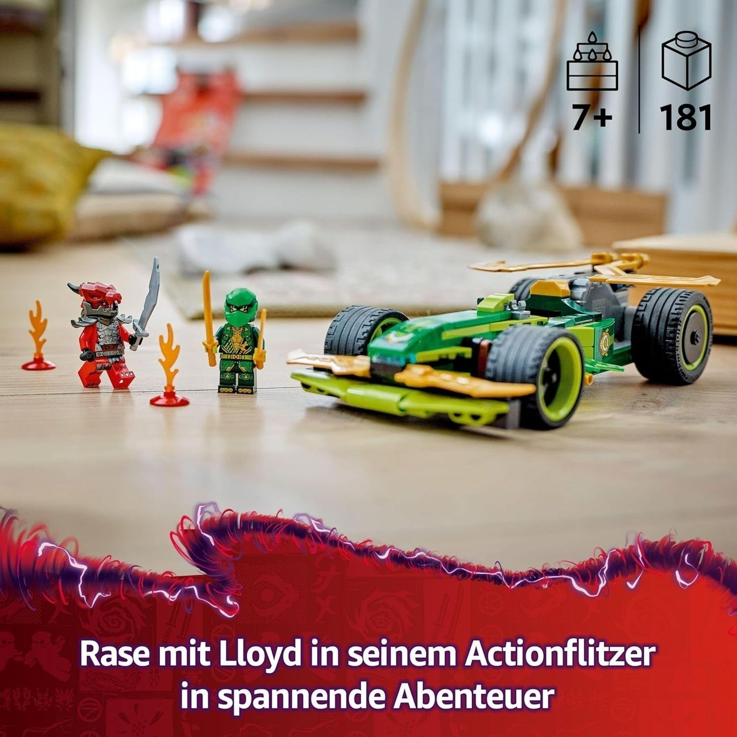 LEGO NINJAGO Lloyd's Action Speedster - Coche de construcción de juguete con 2 minifiguras para juegos de rol, coche de juguete de construcción para niños - Regalo para niños y niñas a partir de 7 años 71828 Juegos de construcción Besuche den LEGO-Store
