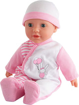 Simba 105140020 - My Love Baby Talk Muñeco de cuerpo blandito con ojos dormilones y lindo vestido Hace 24 sonidos de bebé Muñeco bebé de 30 cm a partir de 2 años Blanco Rosa Naty Shop Muñecas