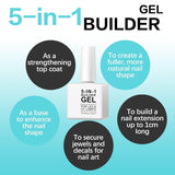 Builder 5 en 1 Builder Gel 15ml, Nail Builder Gel, Nail Builder Gel, UV/LED Extensión de uñas Esmalte de uñas, Extensiones, Nail Art, Pegatinas, Gel Nail Builder Gel (Blanco)