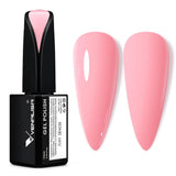 VENALISA Esmalte de uñas UV Coral Orange 15ml Esmalte de uñas en gel para lámpara de uñas UV Modelos de esmalte de uñas en gel de color naranja coral transparente para diseño de uñas DIY