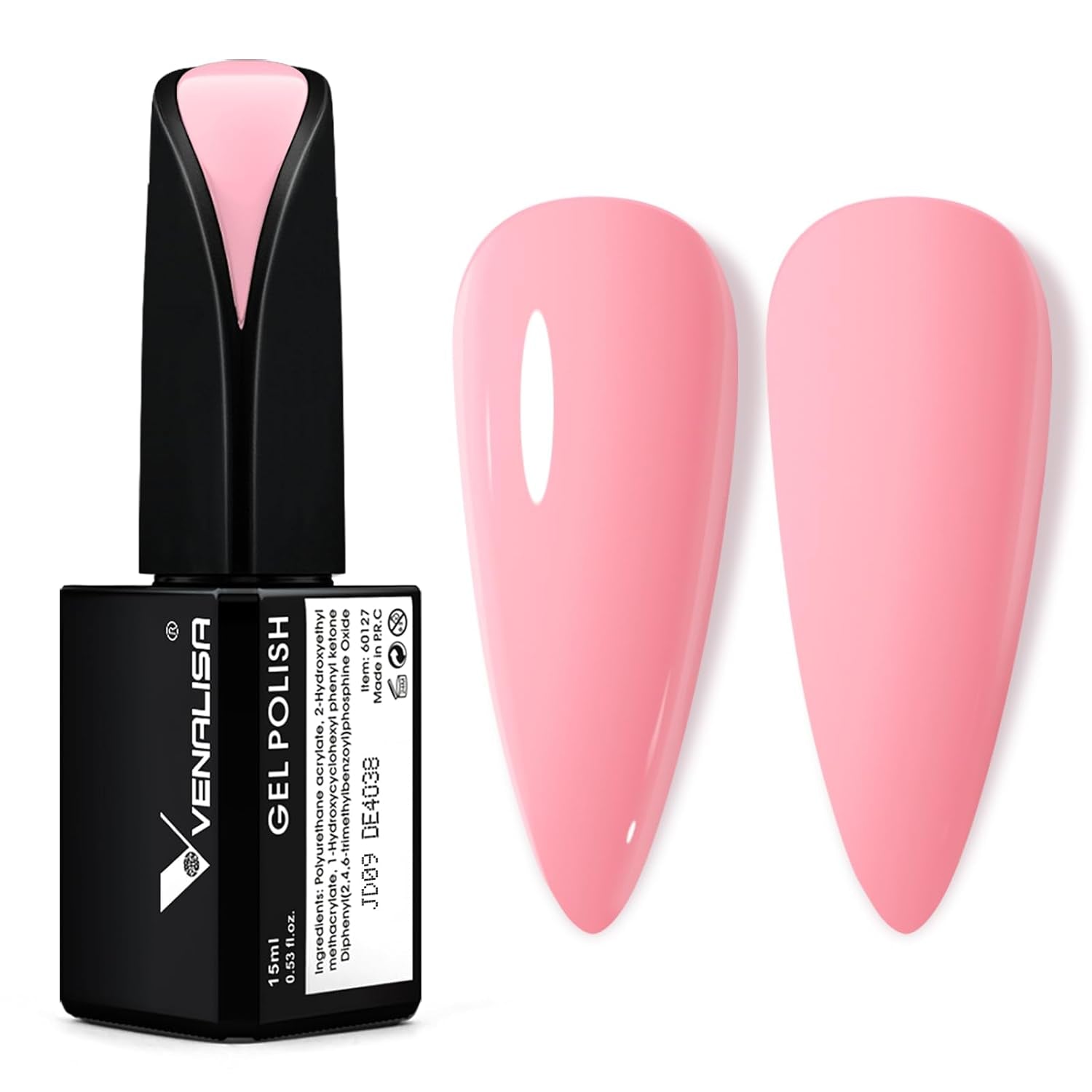 VENALISA Esmalte de uñas UV Coral Orange 15ml Esmalte de uñas en gel para lámpara de uñas UV Modelos de esmalte de uñas en gel de color naranja coral transparente para diseño de uñas DIY