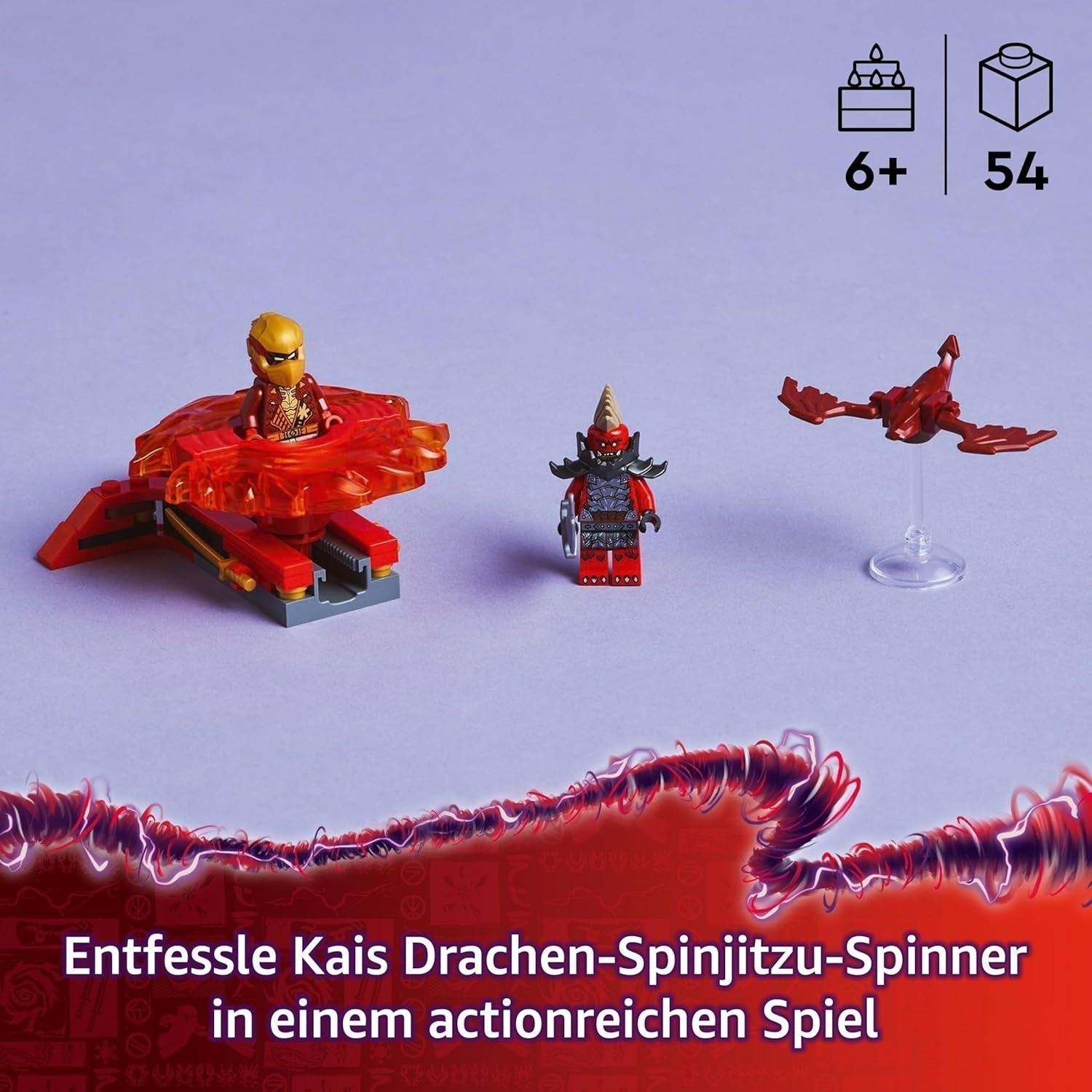 LEGO NINJAGO Spinjitzu Spinner Dragón de Kai - Juguete Ninja de Acción con 2 Minifiguras - Juego pequeño para niños - Idea de regalo para niños y niñas de 6 años en adelante 71823 Juegos de construcción Besuche den LEGO-Store