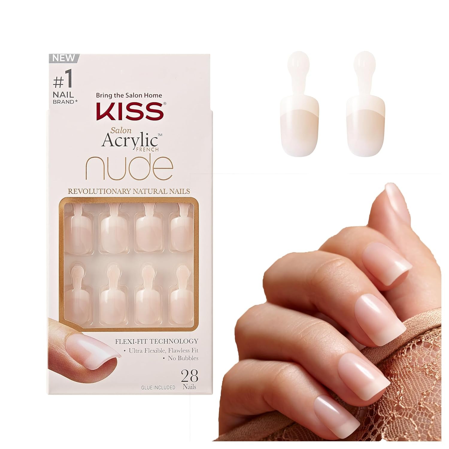 Kiss Nude Nails - Uñas increíbles (paquete de 2)
